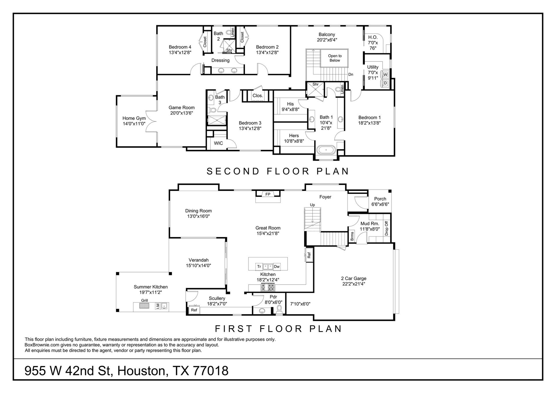 955 W 42nd Street, Houston, TX 77018 Floor Plan