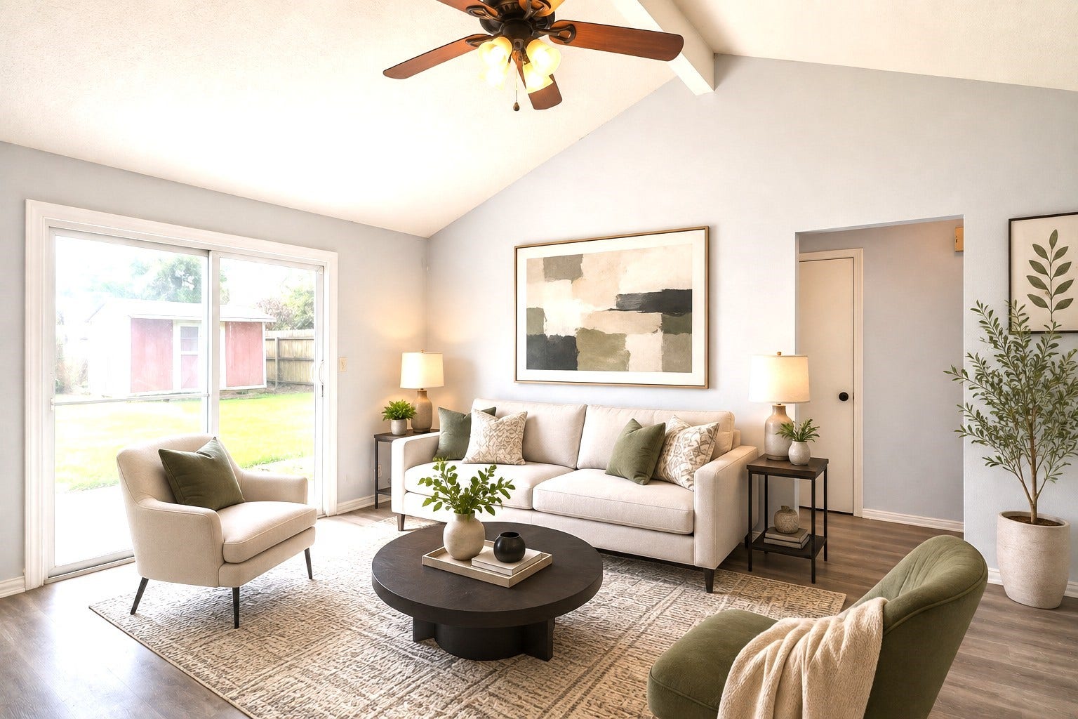 virtually  staged  living area.