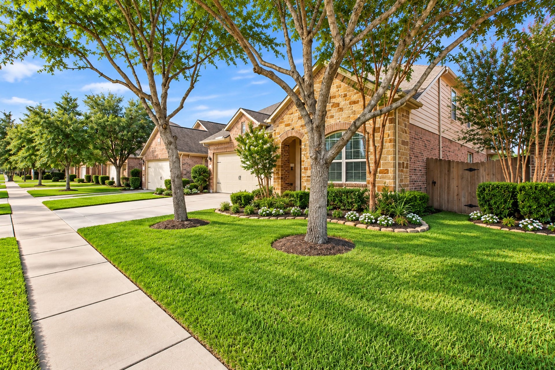 9975 Spring Rock Lane, Brookshire, TX 77423 Front trees offers shade to the home