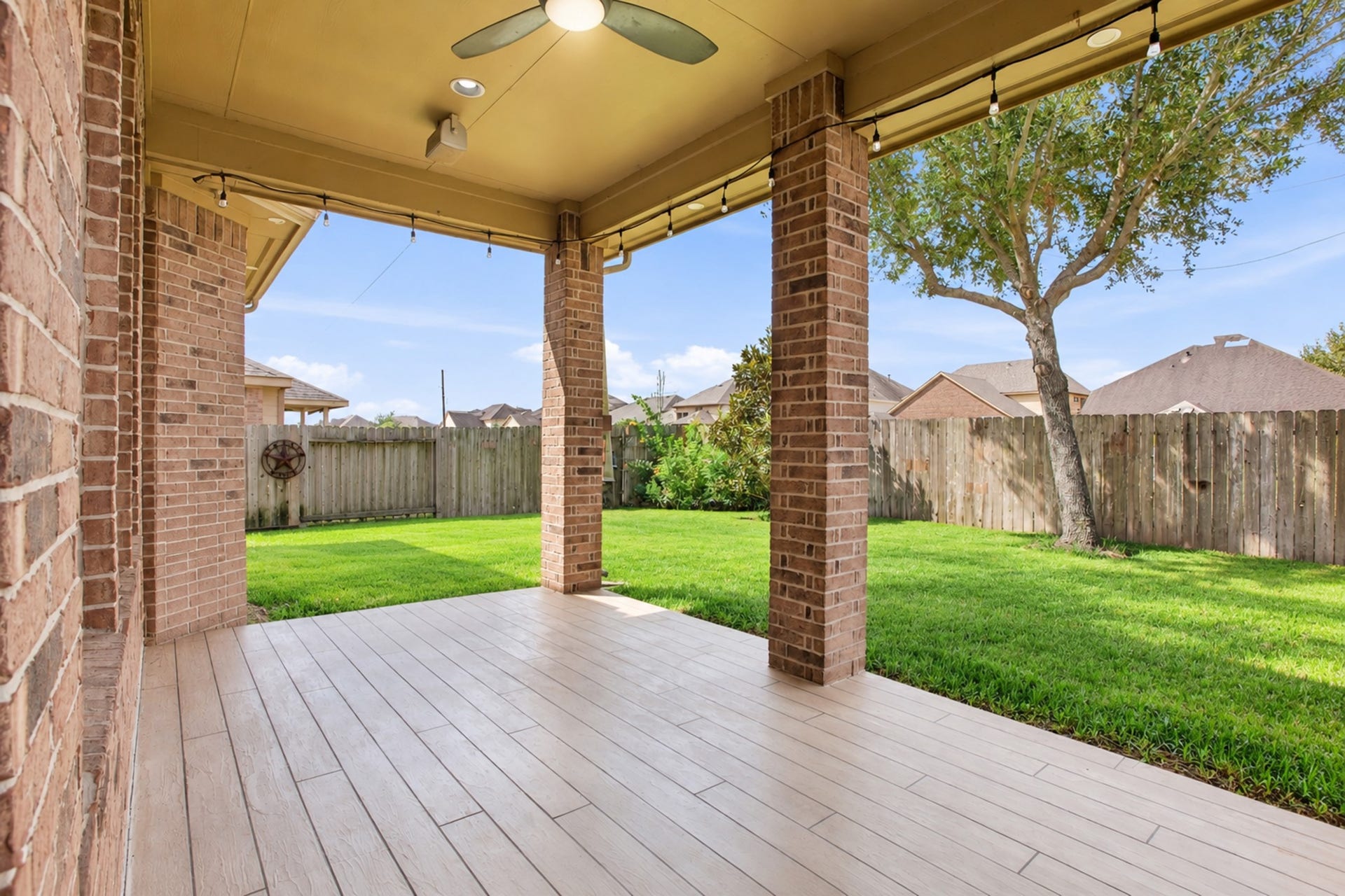 9975 Spring Rock Lane, Brookshire, TX 77423 Wow! Custom designed and extended covered outdoor patio!