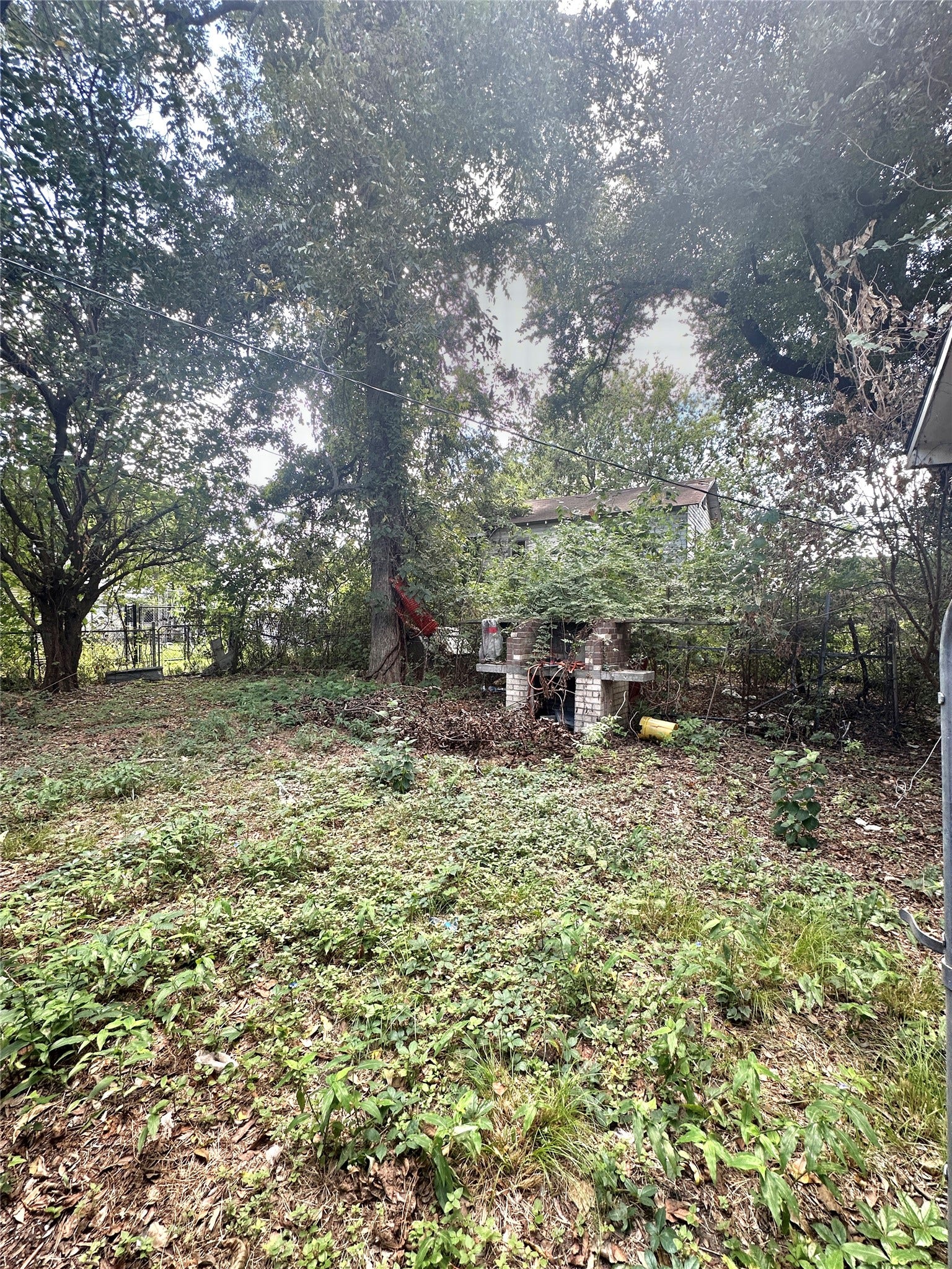 Fenced backyard