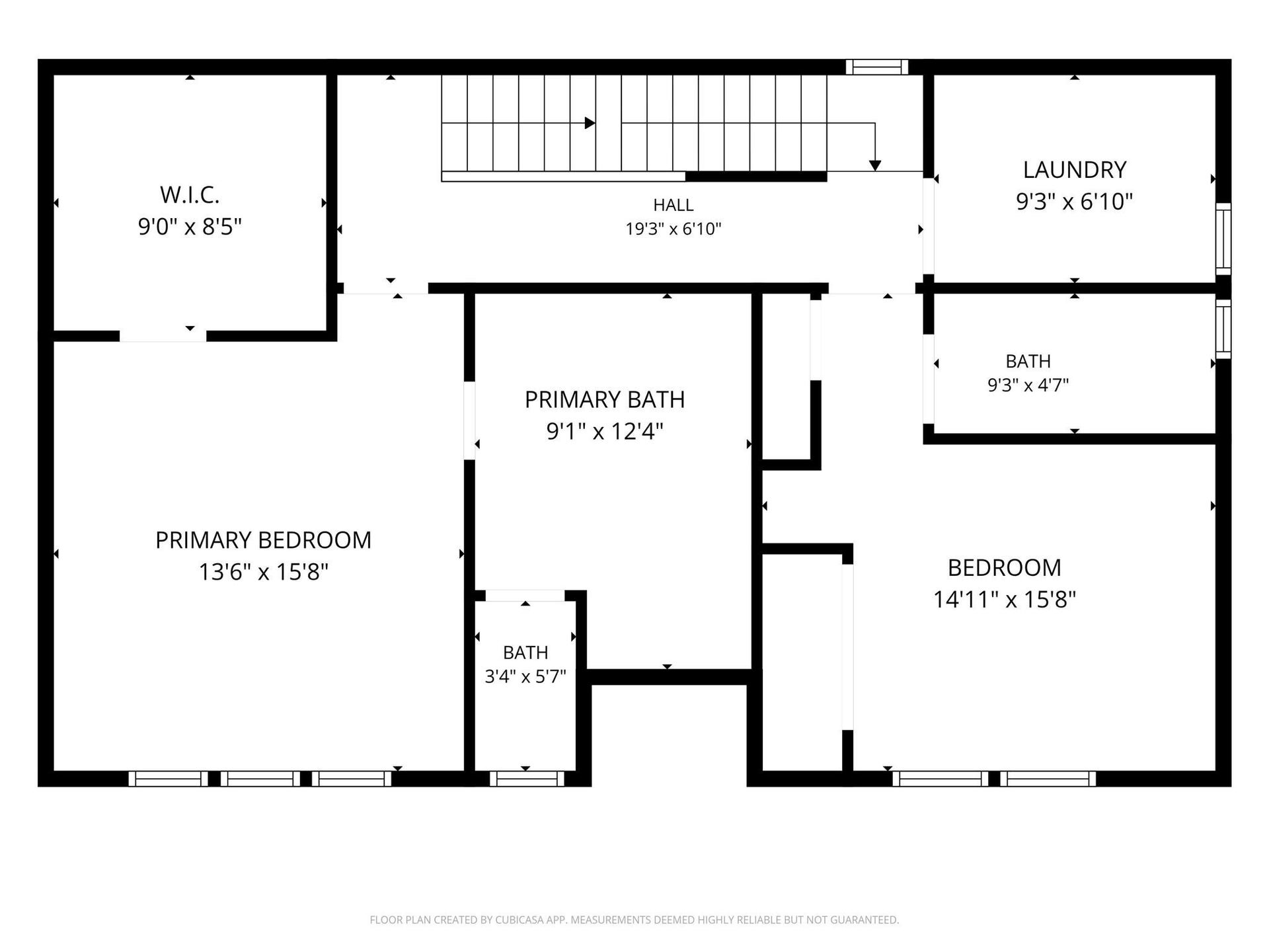 1603 W 25th Street, Houston, TX 77008 Third-floor plan featuring the primary suite, secondary bedroom, laundry room, and additional full bath.