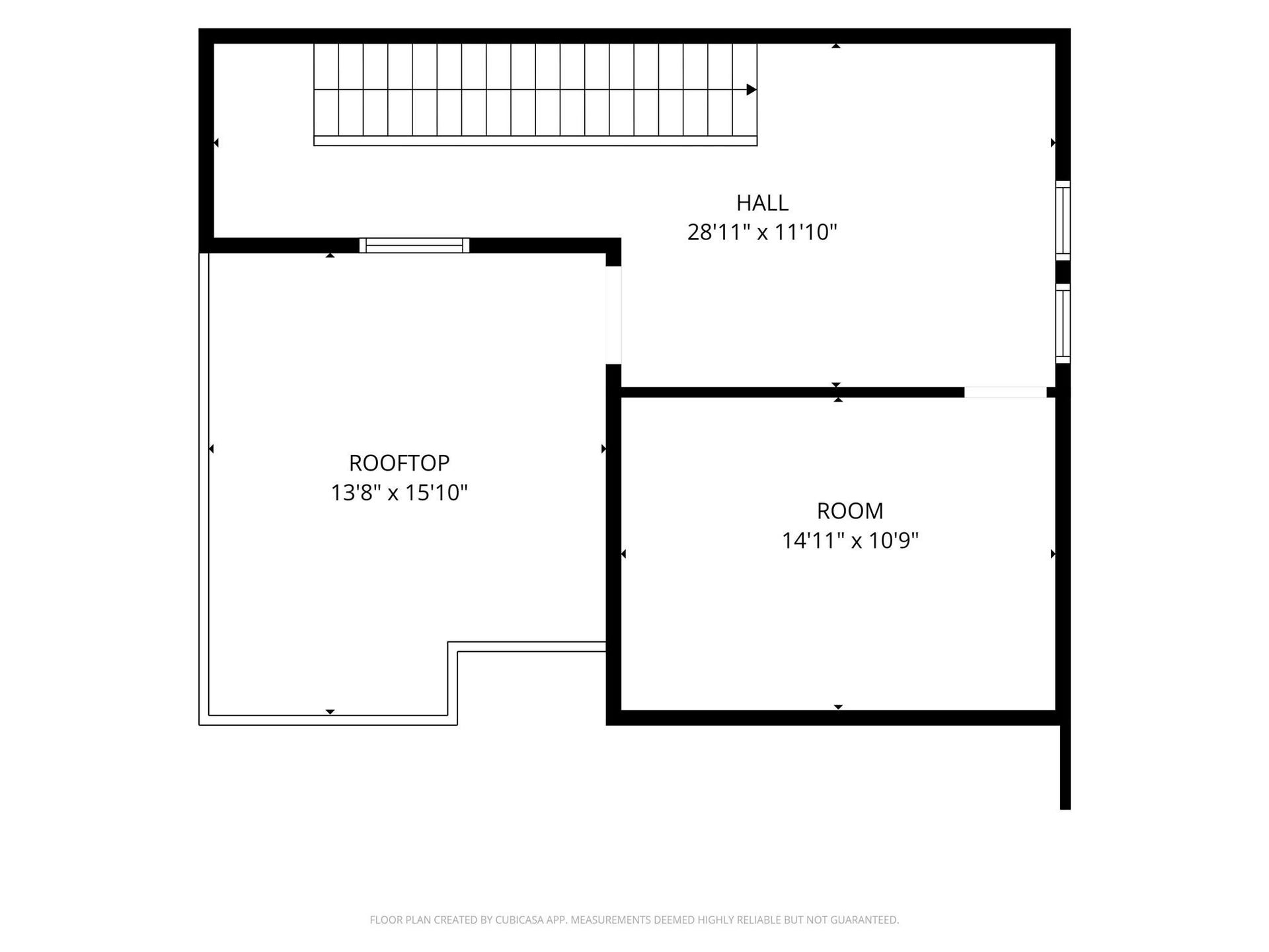 1603 W 25th Street, Houston, TX 77008 Fourth-floor plan featuring a flexible living space and rooftop terrace.