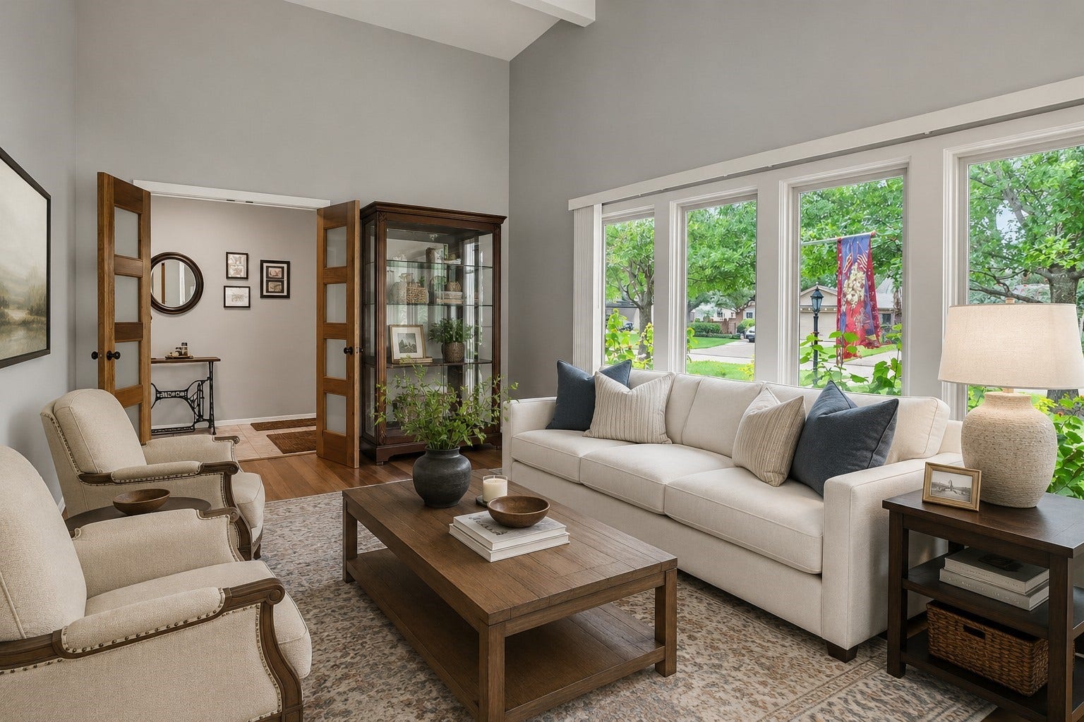 1754 Nocturne Lane, Houston, TX 77043 Virtually Staged view of the formal living room.