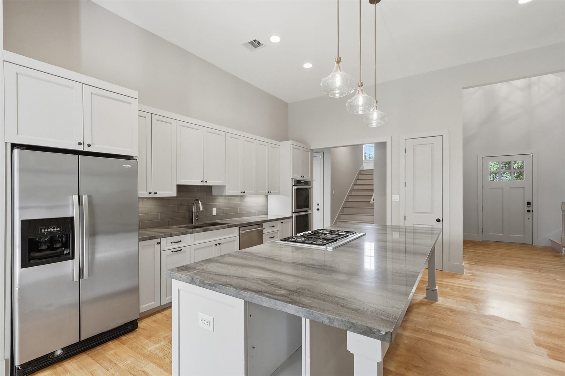 16017 Kube Court, Jersey Village, TX 77040 View of kitchen with stairs to flex space
