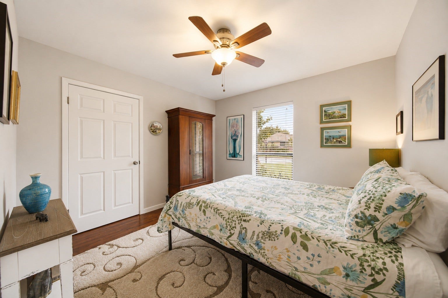 This inviting secondary bedroom offers abundant natural light, neutral finishes, and a calming atmosphere perfect for family or guests. Generously sized with a spacious closet and versatile layout, it provides comfort and flexibility to suit a variety of needs.