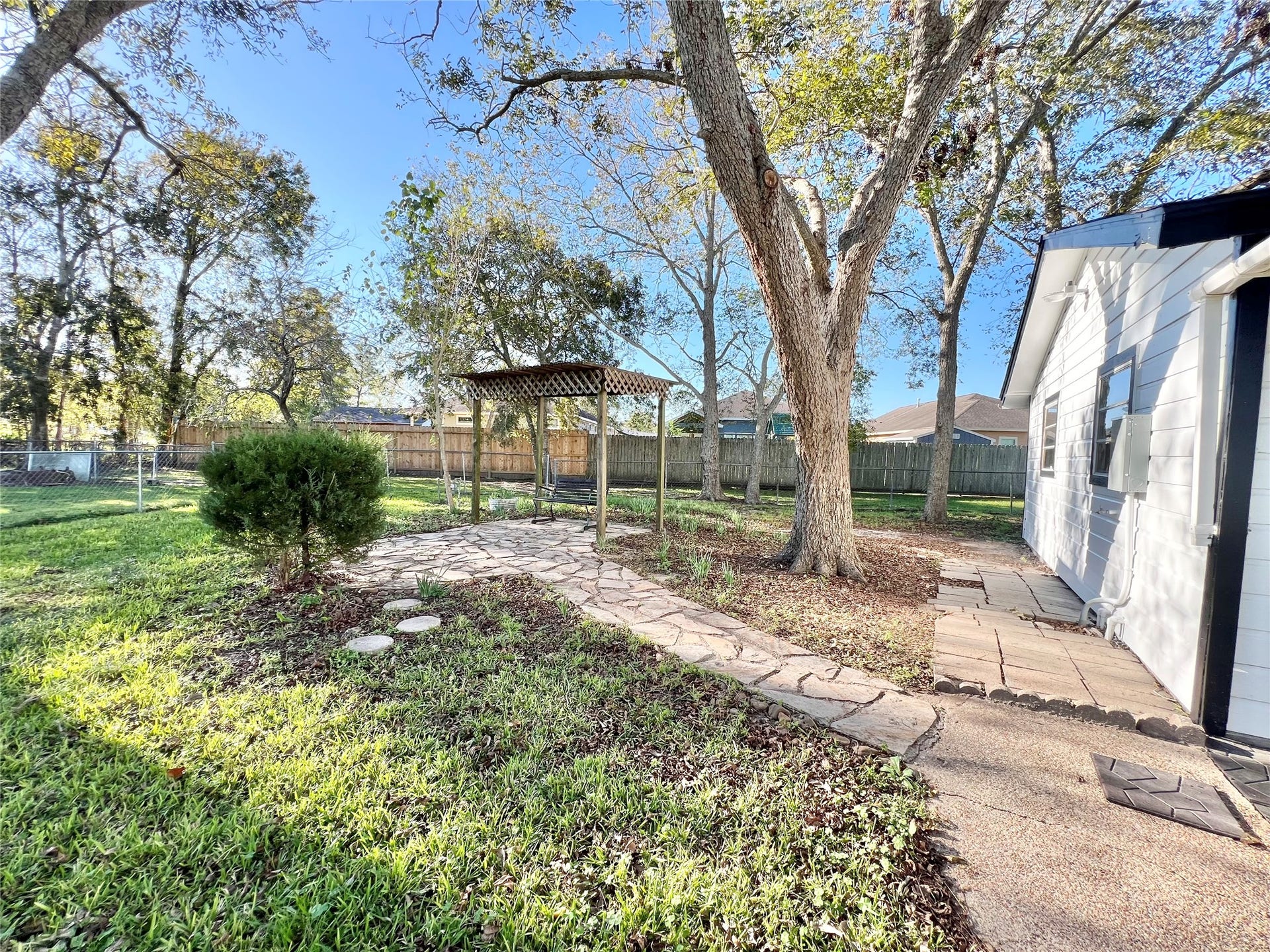 3806 Peck Street, Santa Fe, TX 77517 Here is the view from the screened in back patio.