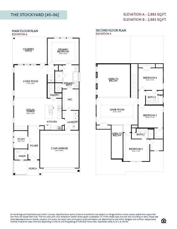 21903 Scoober Creek Drive, Cypress, TX 77433 This floor plan features 4 bedrooms, 3 and 1 half bathrooms, and 2,883 square feet of living space.
