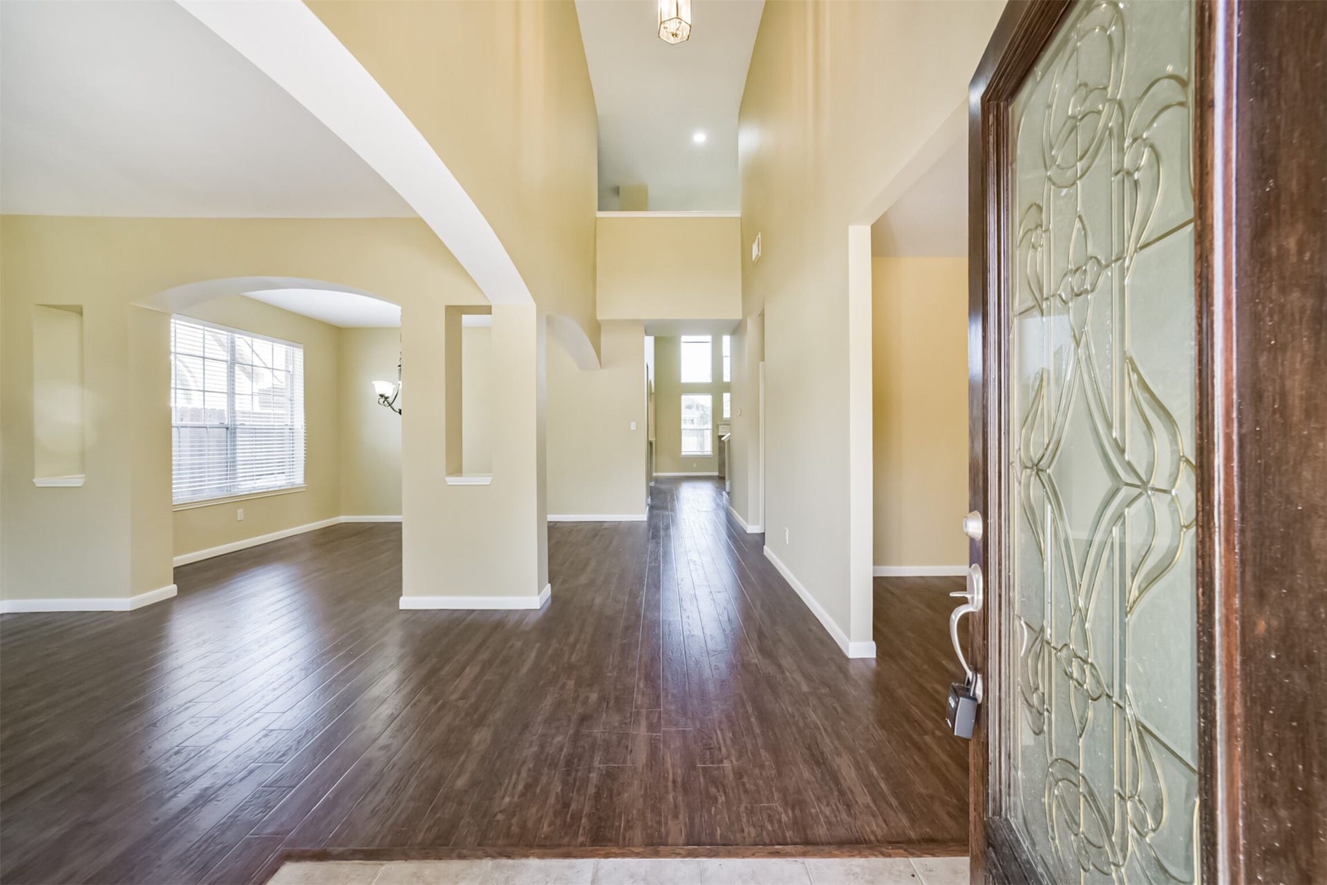 Front entry opening into the foyer.