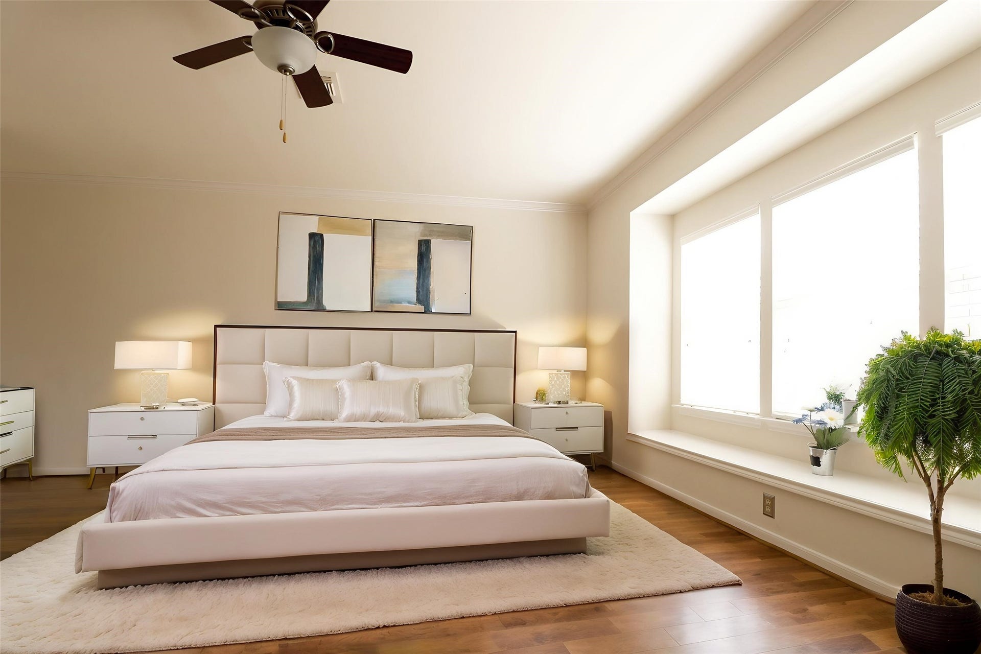 Master bed room with virtual staging