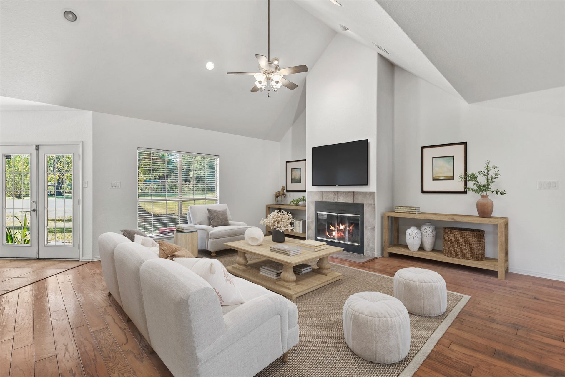 The family room has a large picture window allowing for plenty of natural light and overlooks the tranquil backyard. The family room was recently painted. **Virtually Staged*