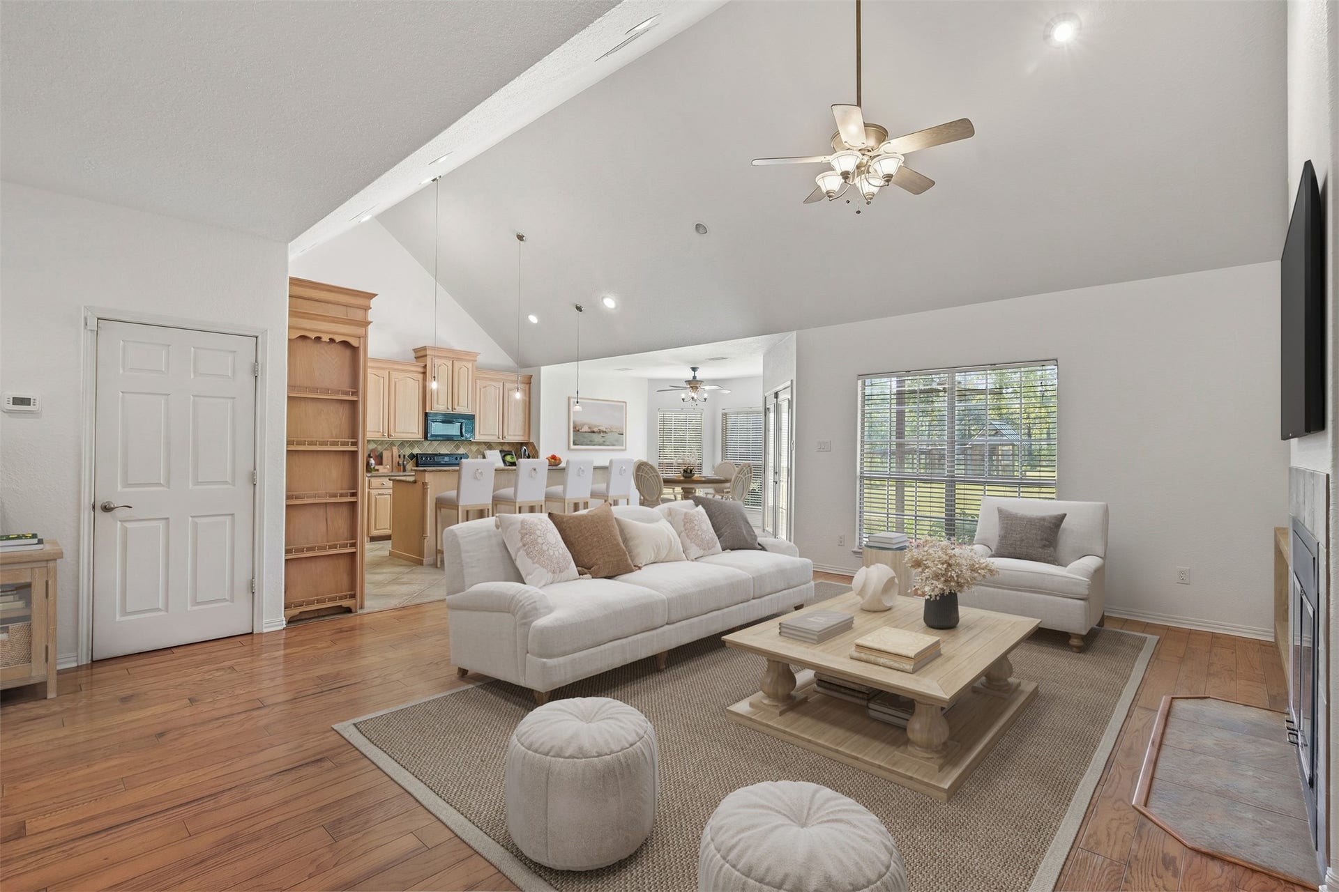 View from the front entry showcasing the open concept floorplan. **Virtually Staged**