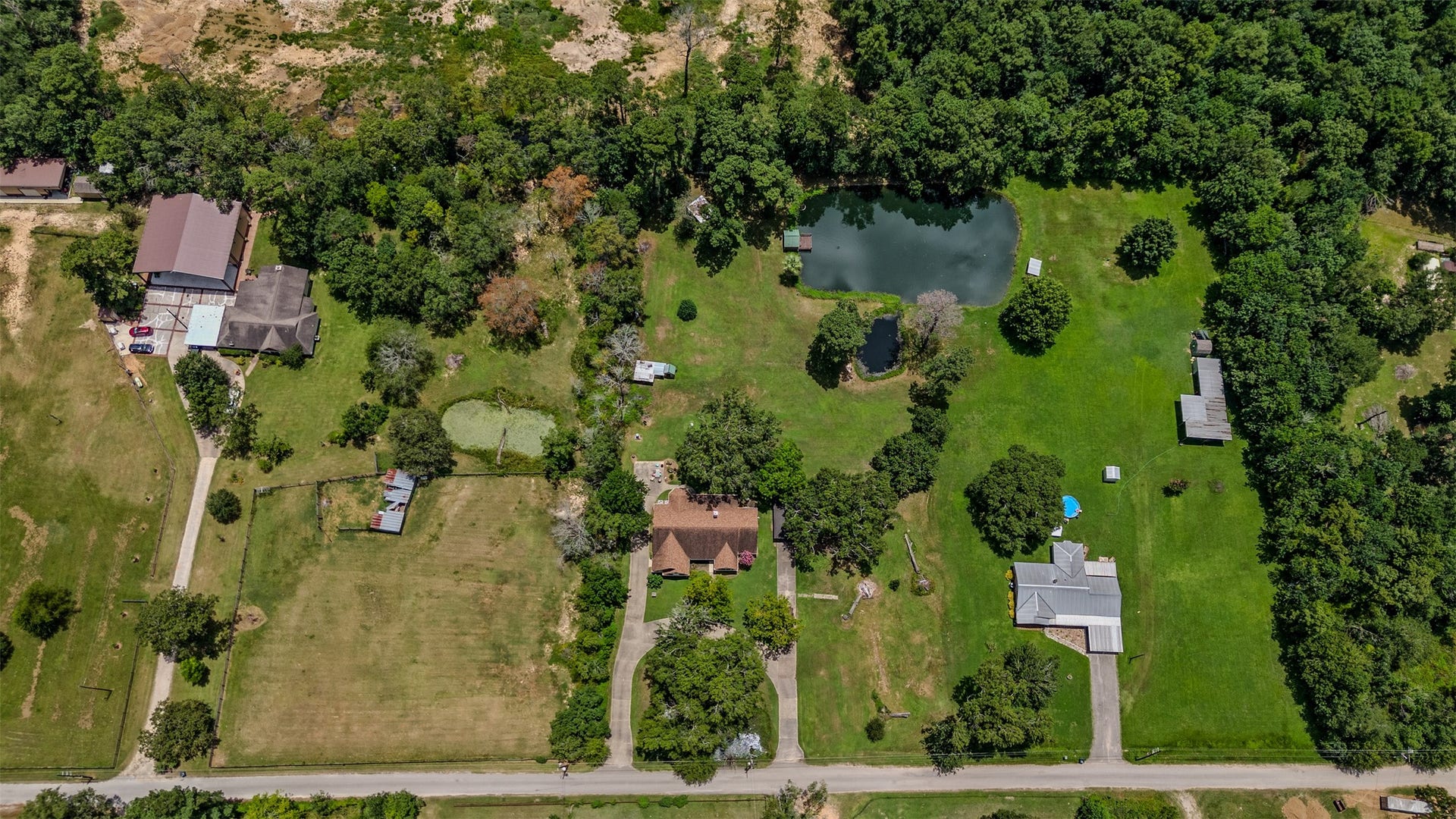 Another aerial view of the entire piece of property.