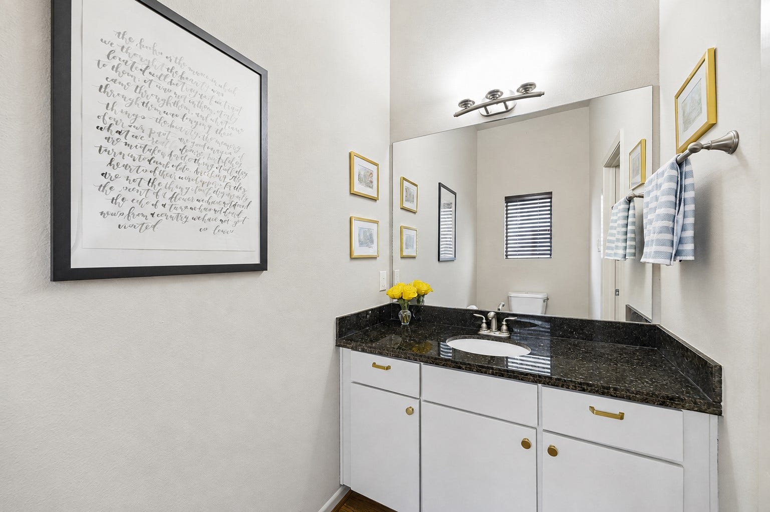 Half bathroom off of the living room