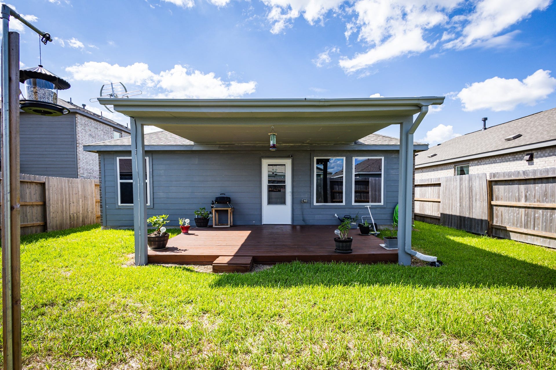 5806 Standpiper Loop, Baytown, TX 77521 Escape the Texas sun beneath your newly built, premium covered backyard patio! A massive financial savings that provides a true outdoor living room.