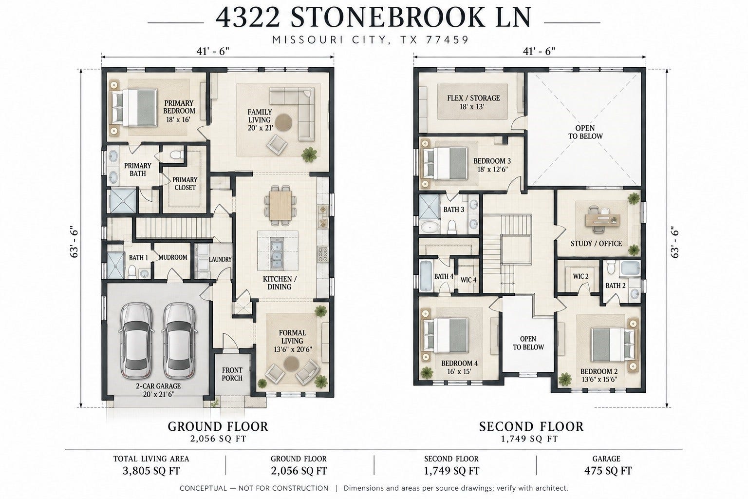 Plans based on the architectural design