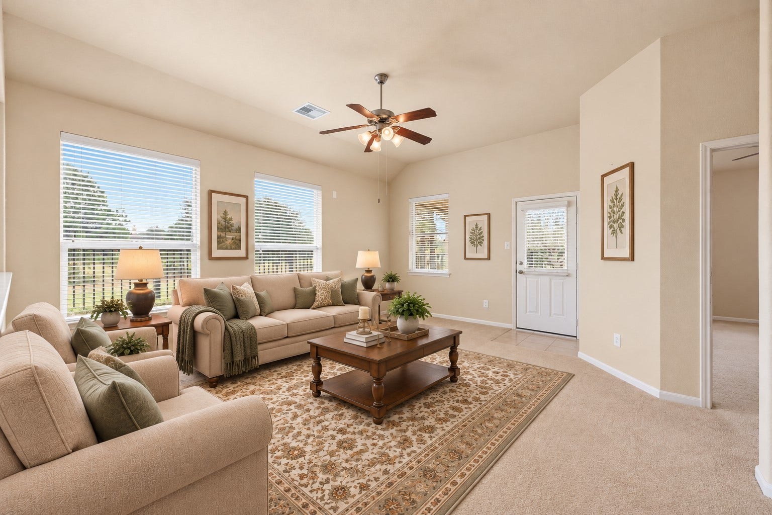 18803 Cove Mill Lane, Cypress, TX 77433 Oversized family room is open to the kitchen/breakfast area with TV nook and great views of the lake. *virtually staged*