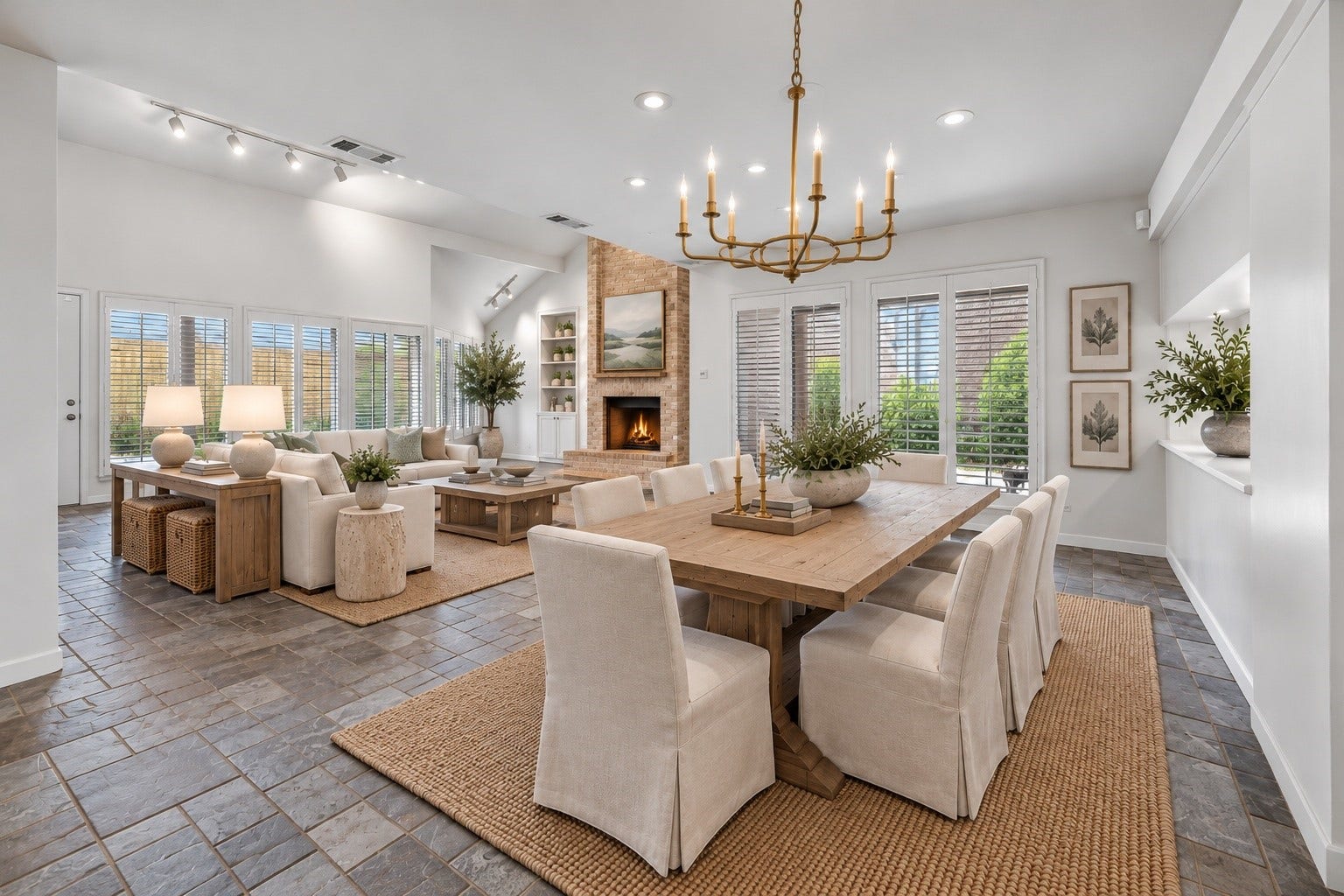 10327 Olympia Drive, Houston, TX 77042 Virtual Staged dining and family room showcasing the possibilities.
