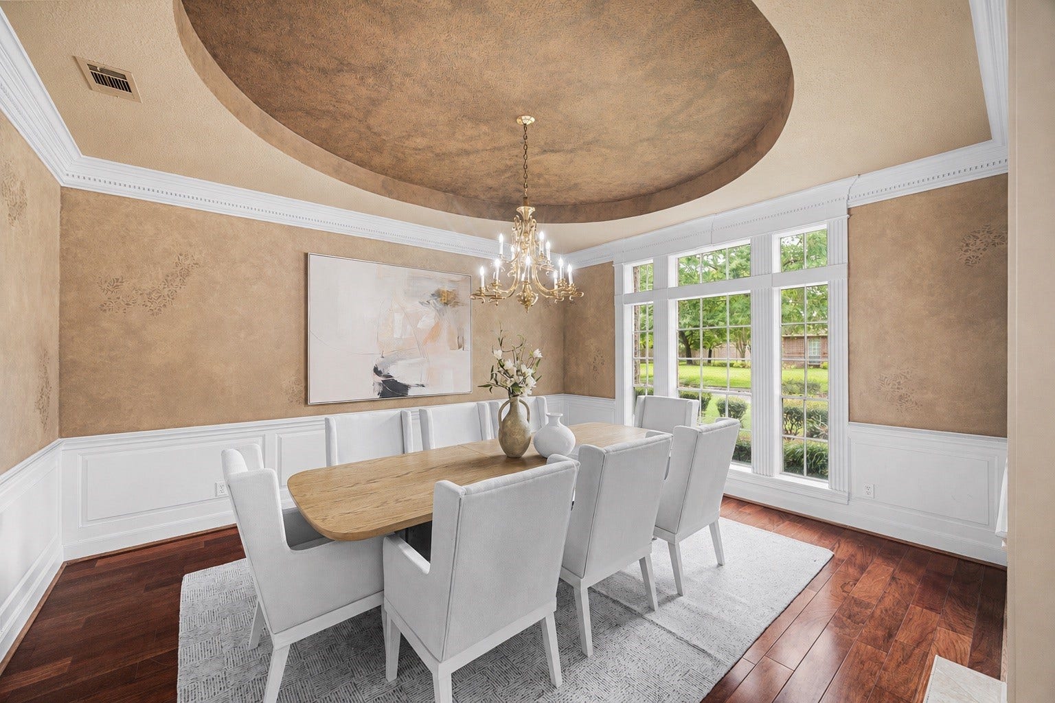 11822 Primwood Drive, Houston, TX 77070 Formal dining room featuring custom finishes and abundant natural light.