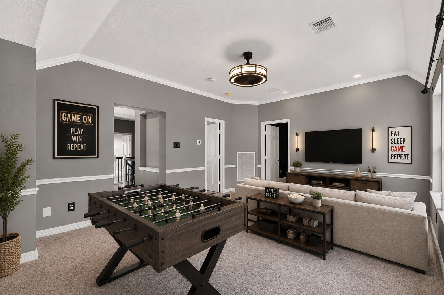 11810 Rue Beaujon Court, Tomball, TX 77377 Game room virtually staged to illustrate the generous space for games, movies and a secondary living area.