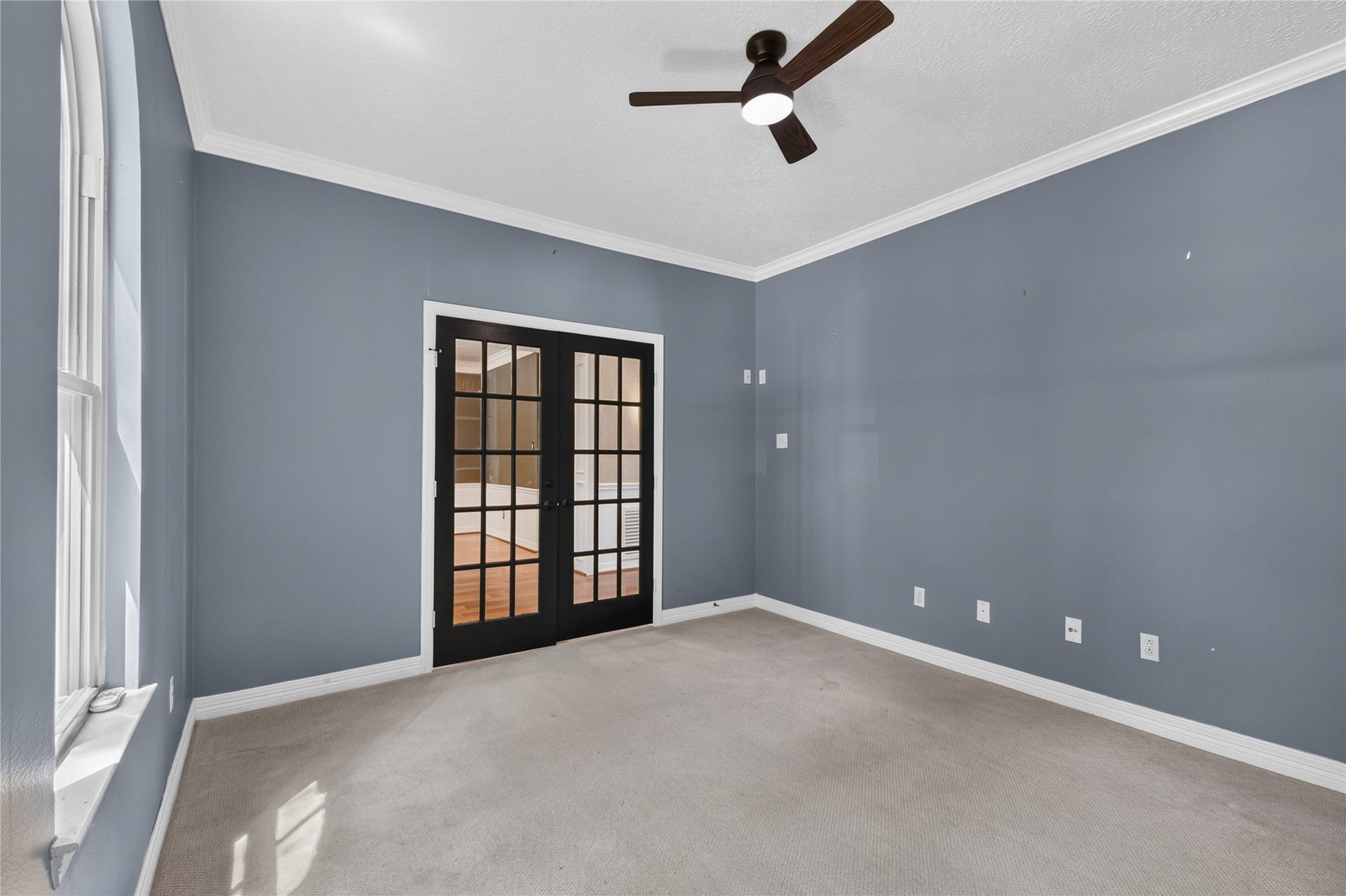 11810 Rue Beaujon Court, Tomball, TX 77377 Private study with crown molding, natural light and French doors opening to the foyer.