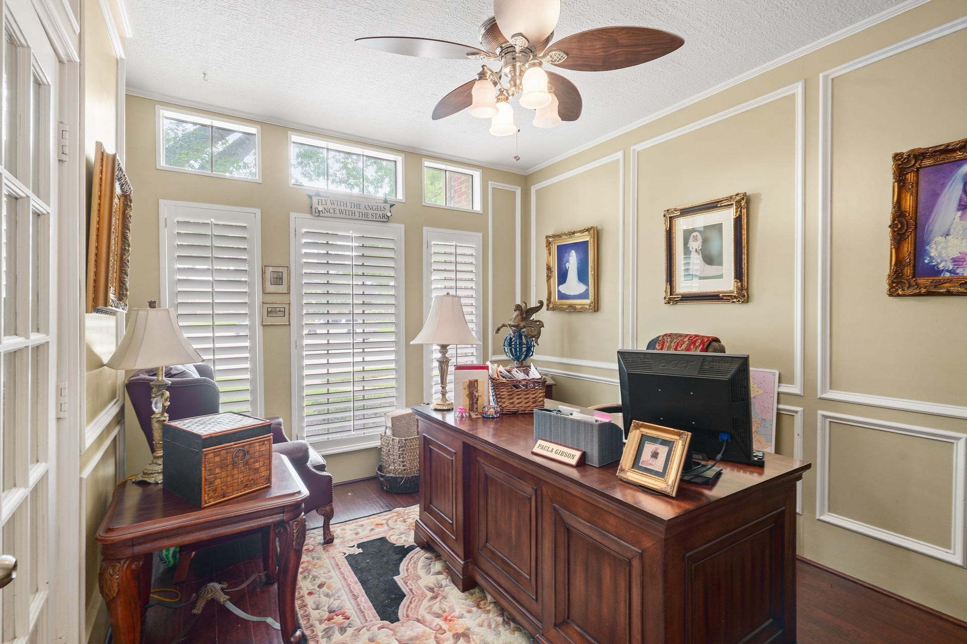 Designated office area off of the primary bedroom for convenience and privacy