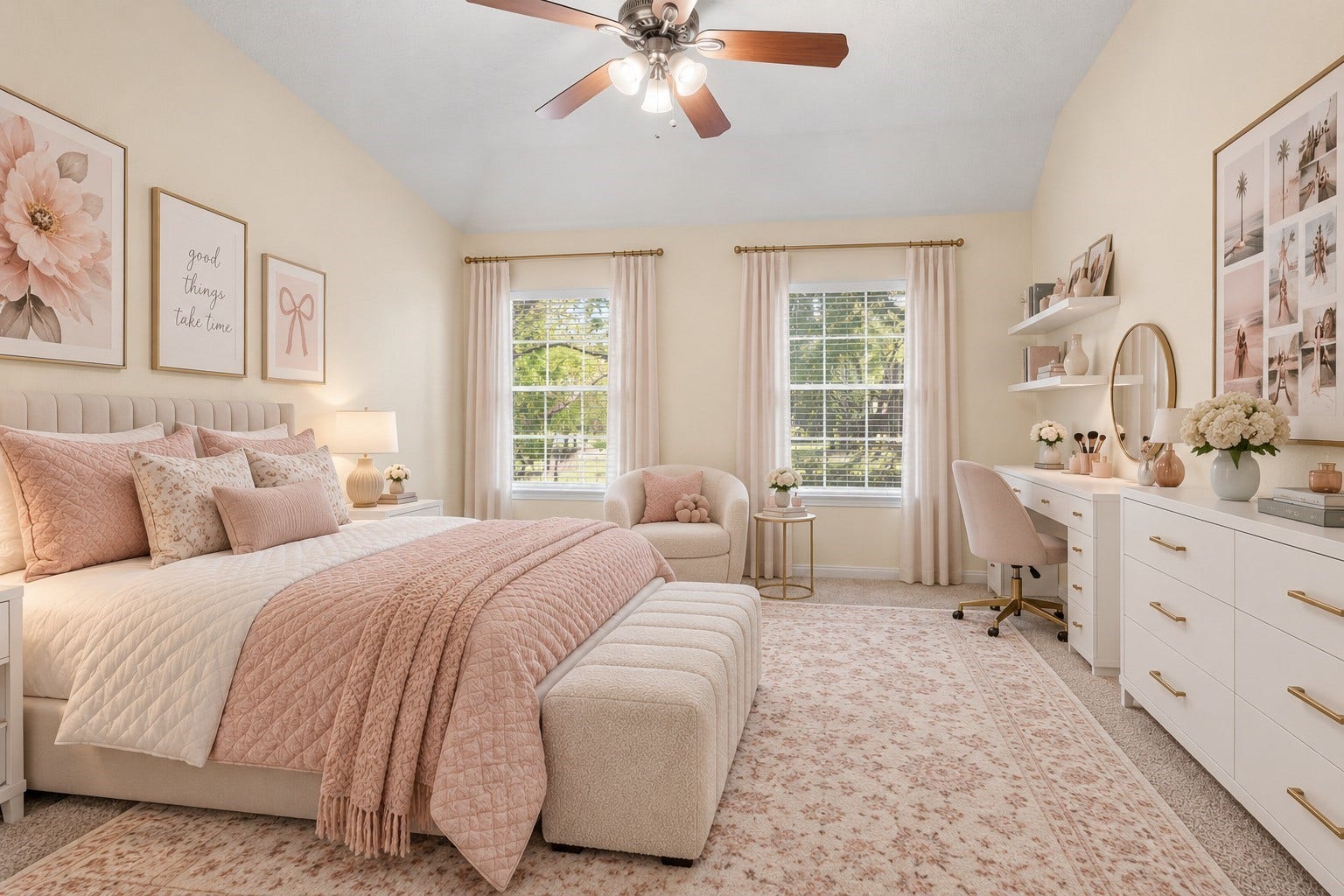 24815 Giltspur Way, Spring, TX 77389 ANOTHER ROOM, ENDLESS POSSIBILITIES! This versatile 12' x 12' upstairs retreat is conveniently located down the hall from the full bathroom, with TWO generous hallway closets providing even more storage just outside the door! Inside, you'll find fresh neutral paint, brand-new carpeting, attractive baseboard molding, a lighted ceiling fan, and a spacious walk-in closet with multi-level hanging space and shelving. Whether you envision a cozy bedroom, home office, creative studio, or welcoming guest retreat.