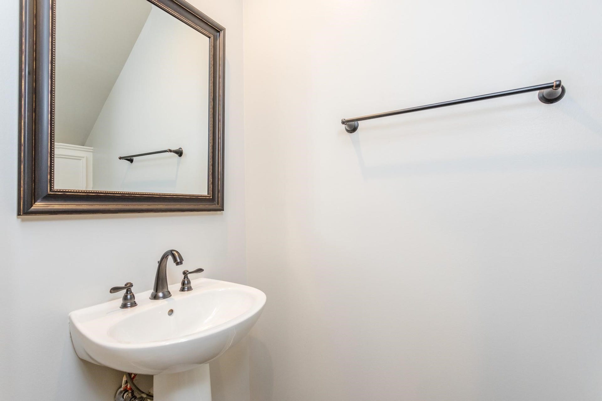 Powder room located on the first floor.