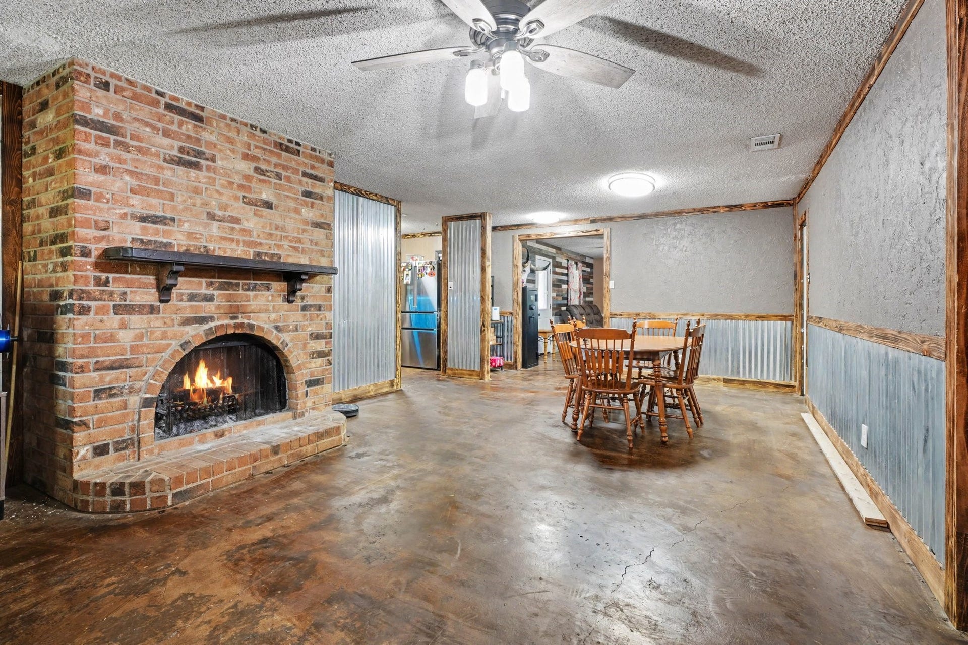 17310 Mcdonald Road, Alvin, TX 77511 Second view of dining room with fireplace