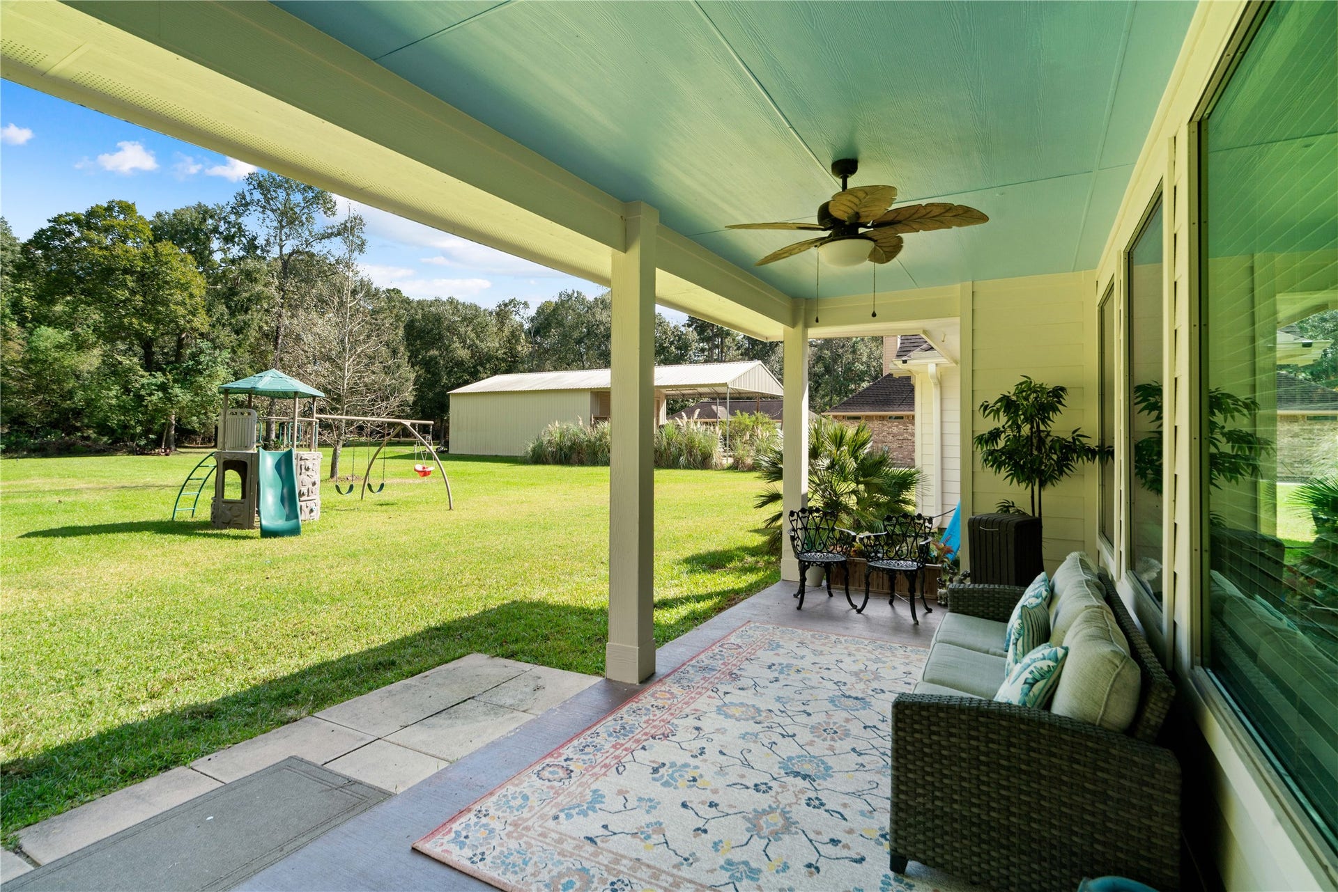 This is what weekends were made for! A sprawling covered patio overlooking the gorgeous backyard makes outdoor living an everyday luxury.