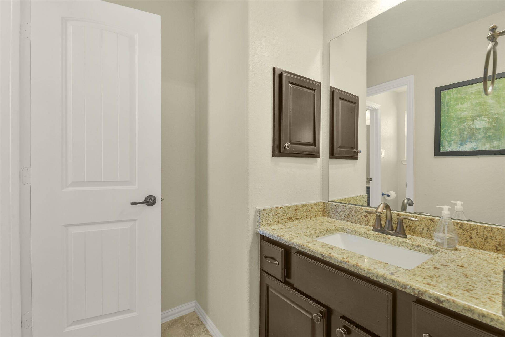 119 Finchfield Place, Montgomery, TX 77316 Additional bathroom with attractive vanity, framed mirror, and neutral finishes.