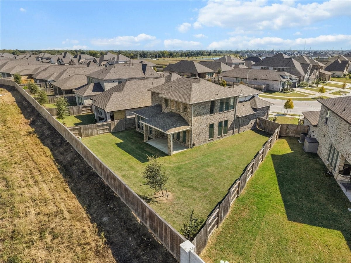 19007 Satsuma Ridge Drive, Manvel, TX 77578 Aerial shot of the backyard.