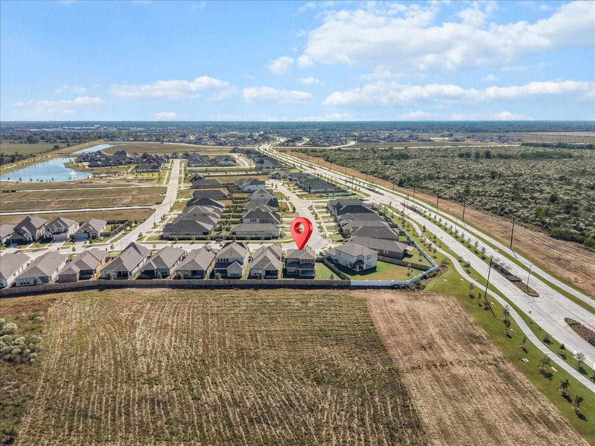 19007 Satsuma Ridge Drive, Manvel, TX 77578 Here is the aerial shot of where the home is located with no back neighbors!