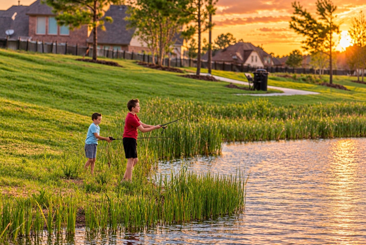14231 Archer County Trail, Cypress, TX 77429 neighborhood fishing ponds.