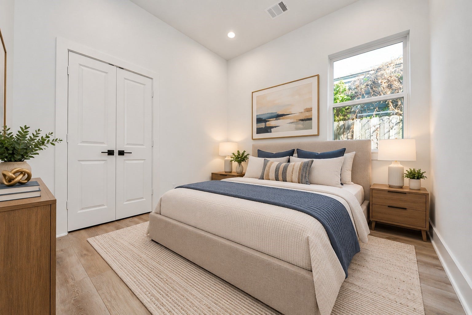 2904 Ruth Street, Houston, TX 77004 Virtually staged first bedroom on the first floor of Unit B.