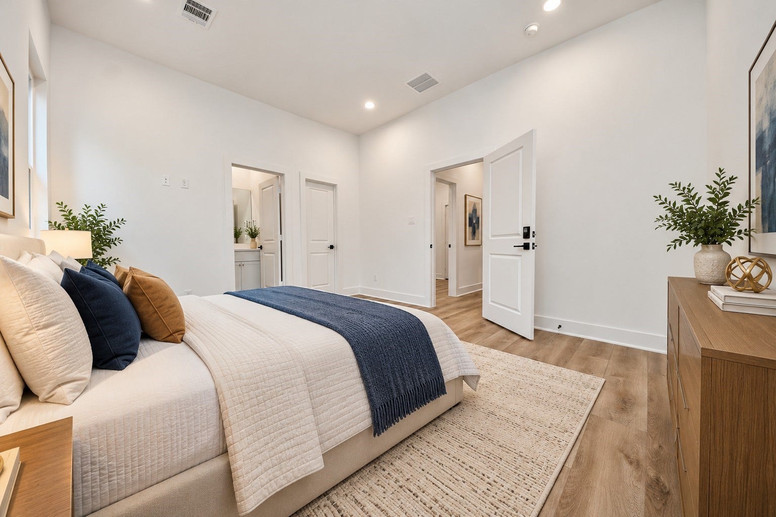 2904 Ruth Street, Houston, TX 77004 Virtually staged second bedroom on the first floor of Unit A.