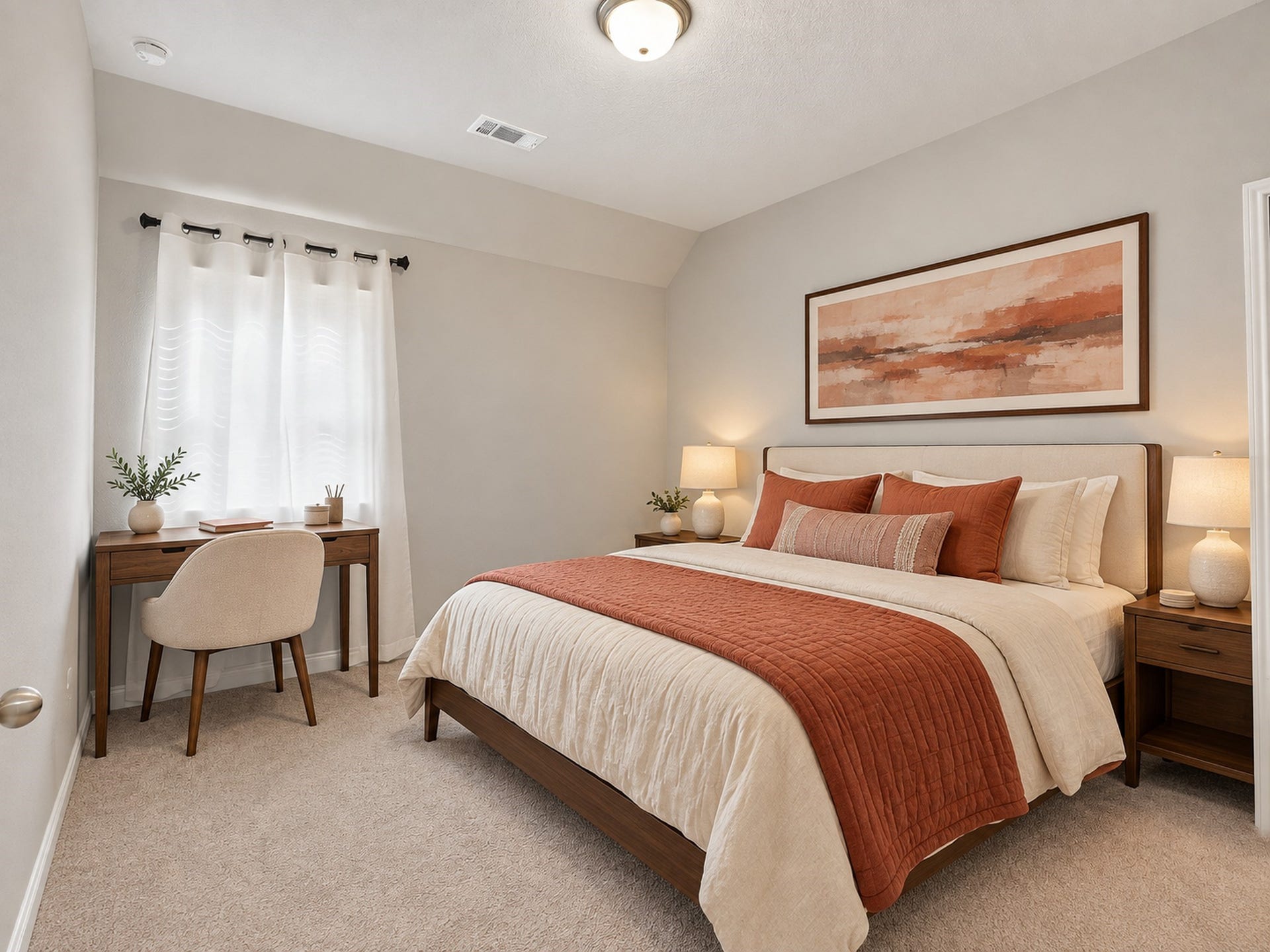 6714 Wellbrook Falls Lane, Katy, TX 77493 Additional bedroom features natural light, carpet flooring, and neutral walls. (virtually staged)