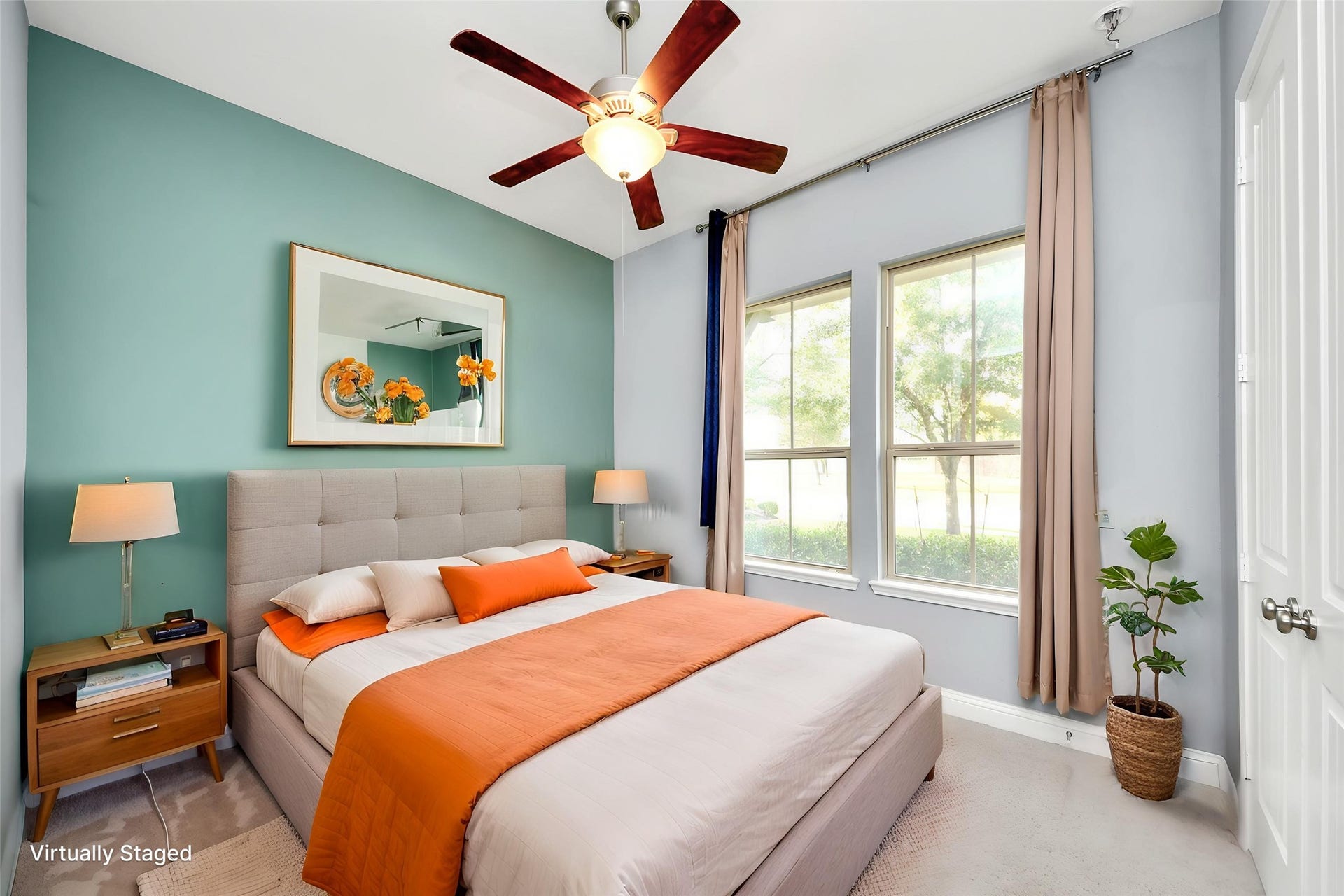 Secondary Bedroom  Virtually Staged  Alternate virtually staged view demonstrating the rooms size and furniture-placement possibilities.