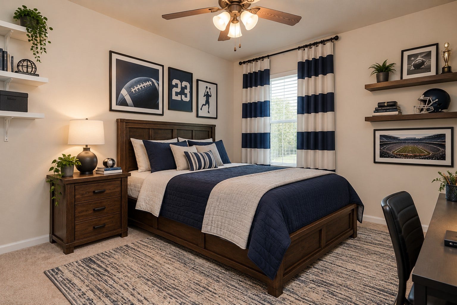Secondary Bedroom upstairs.  *Virtually Staged