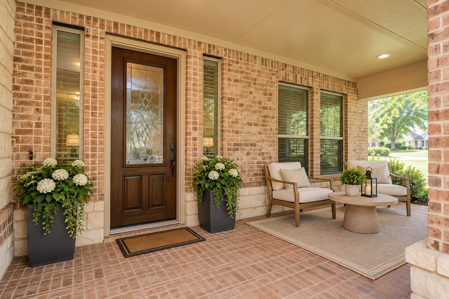 Inviting Front Porch is the perfect place to relax and visit with the neighbors.   So close to the small neighborhood park - keep an eye on the kids while they play.  *Virtually Staged