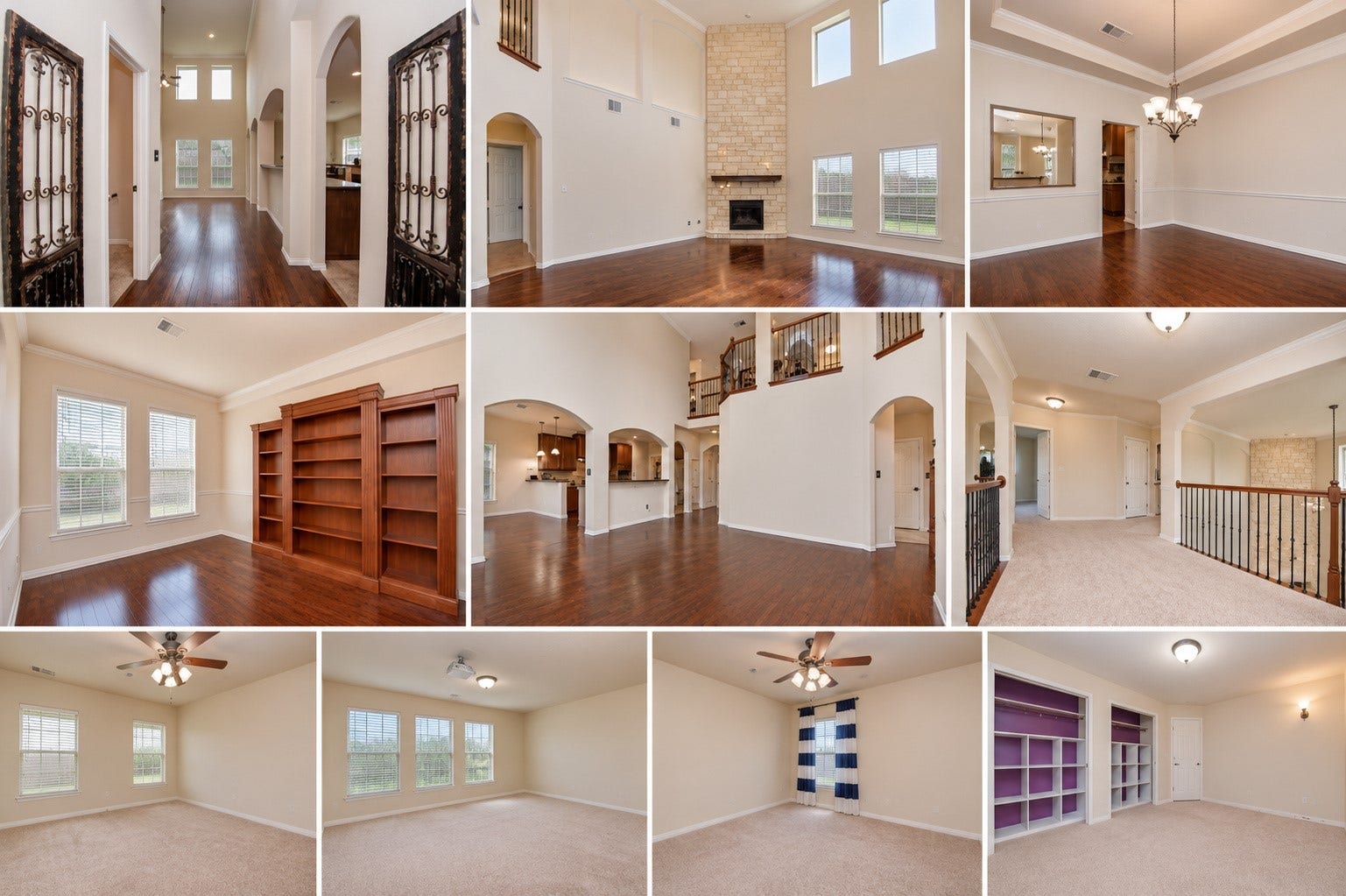 Photos of the rooms empty - virtually to show you how you could decorate them with your own furnishings and special touches.