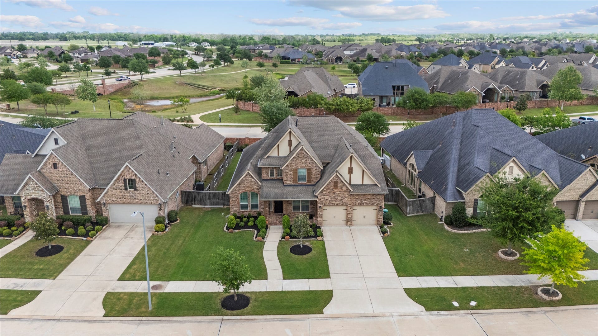 22826 Burton Grove Road, Richmond, TX 77469 Aerial view of the front.