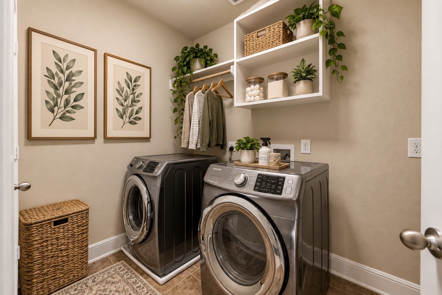 22826 Burton Grove Road, Richmond, TX 77469 The large utility room has both electric and gas dryer hook-ups, room for a fridge/freezer, and a handy linen closet. The washer and dryer will stay. (virtually staged)
