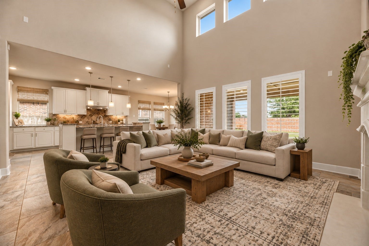22826 Burton Grove Road, Richmond, TX 77469 The two story family room. (virtually staged)