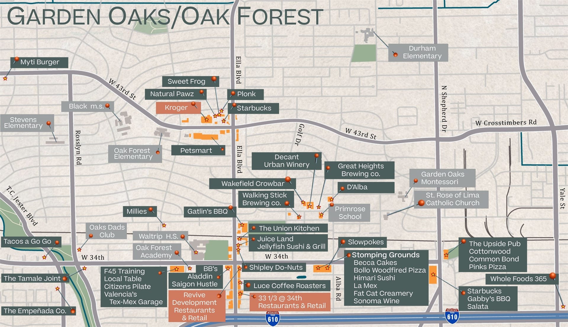 Situated in one of Houstons most developing neighborhoods, this home is a quick bike ride to the White Oak Bayou trail, upcoming restaurant and retail development and a quick drive to the new Whole Foods 365 and HEB. *this map has been rendered for the personal and exclusive use of Happen Houston*