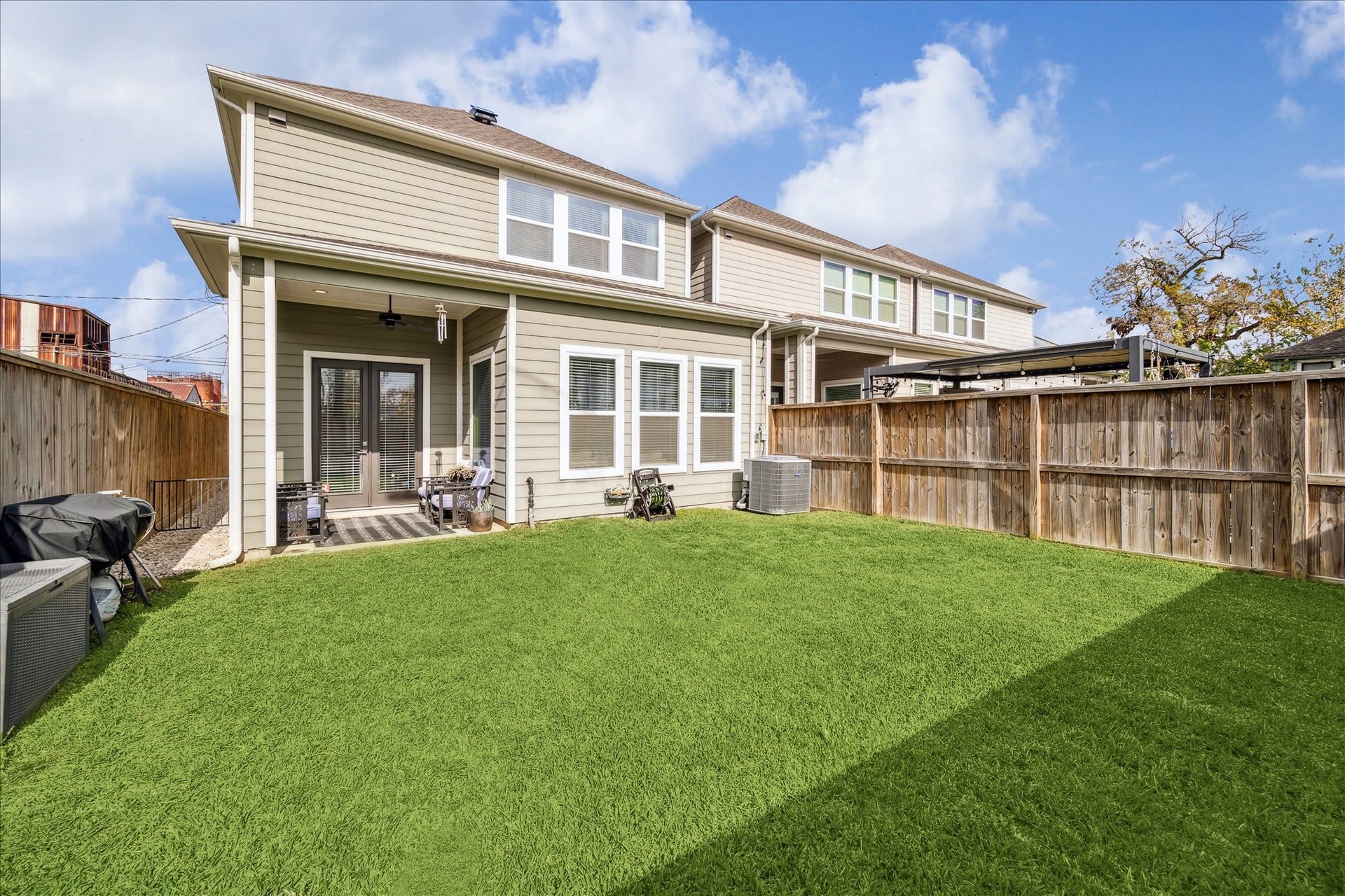 Large backyard perfect for kids and pets to play.