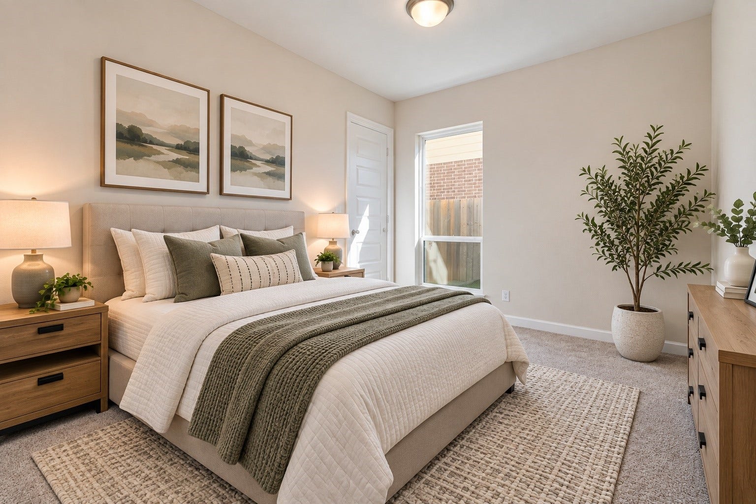 Virtually staged -Discover the inviting charm of Bedroom #2, featuring soft carpeting, ample natural light, and a serene ambiance perfect for relaxation.