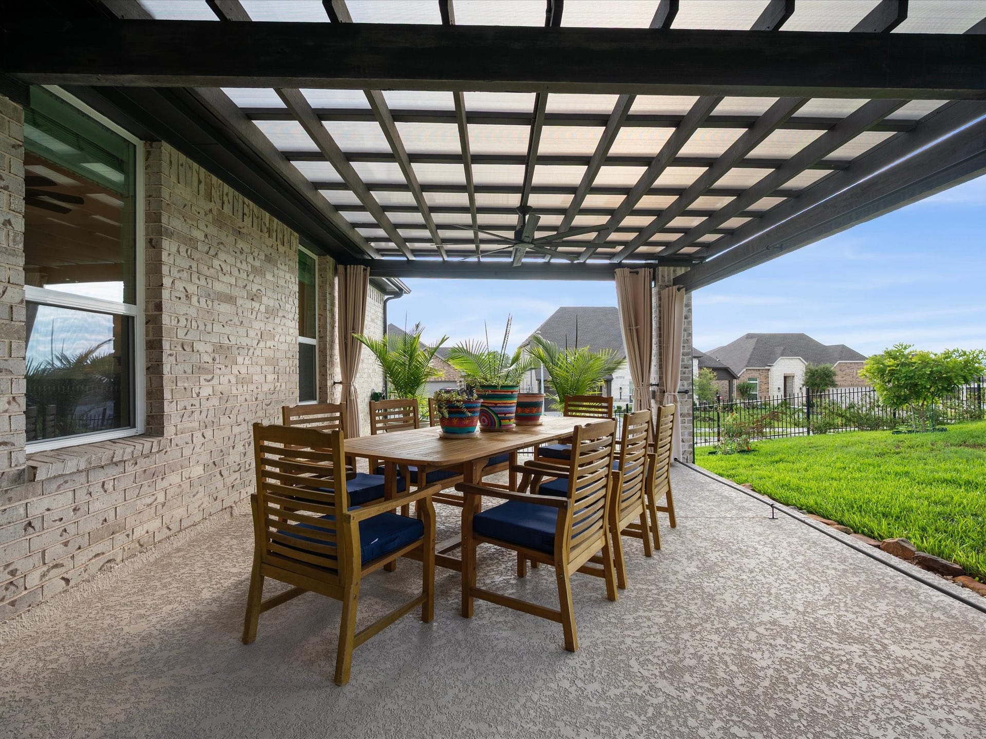 Outdoor covered dining area