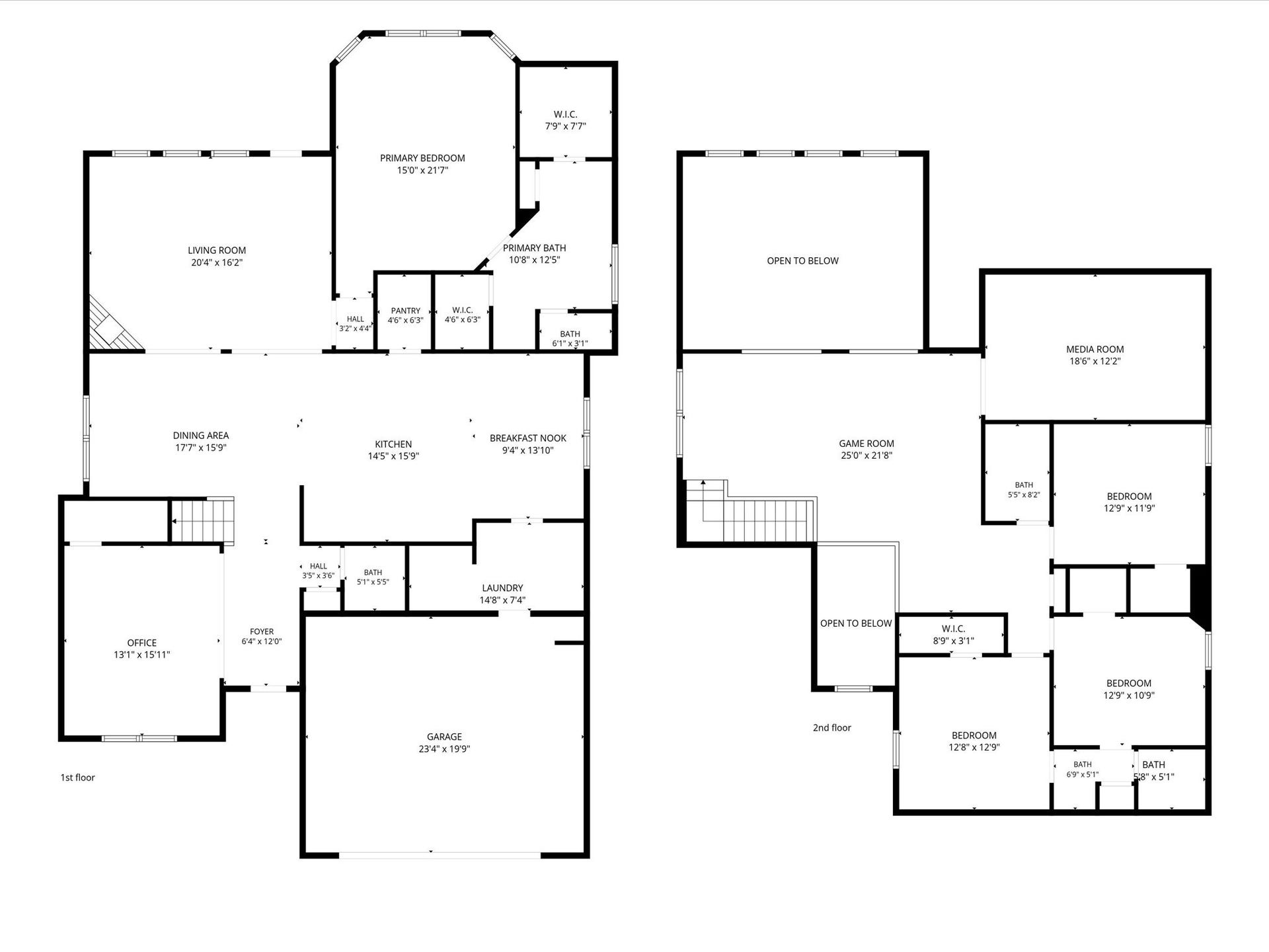4302 Kent Ranch Court, Katy, TX 77494 Floor plan with dimensions. Verify room dimension independantly.