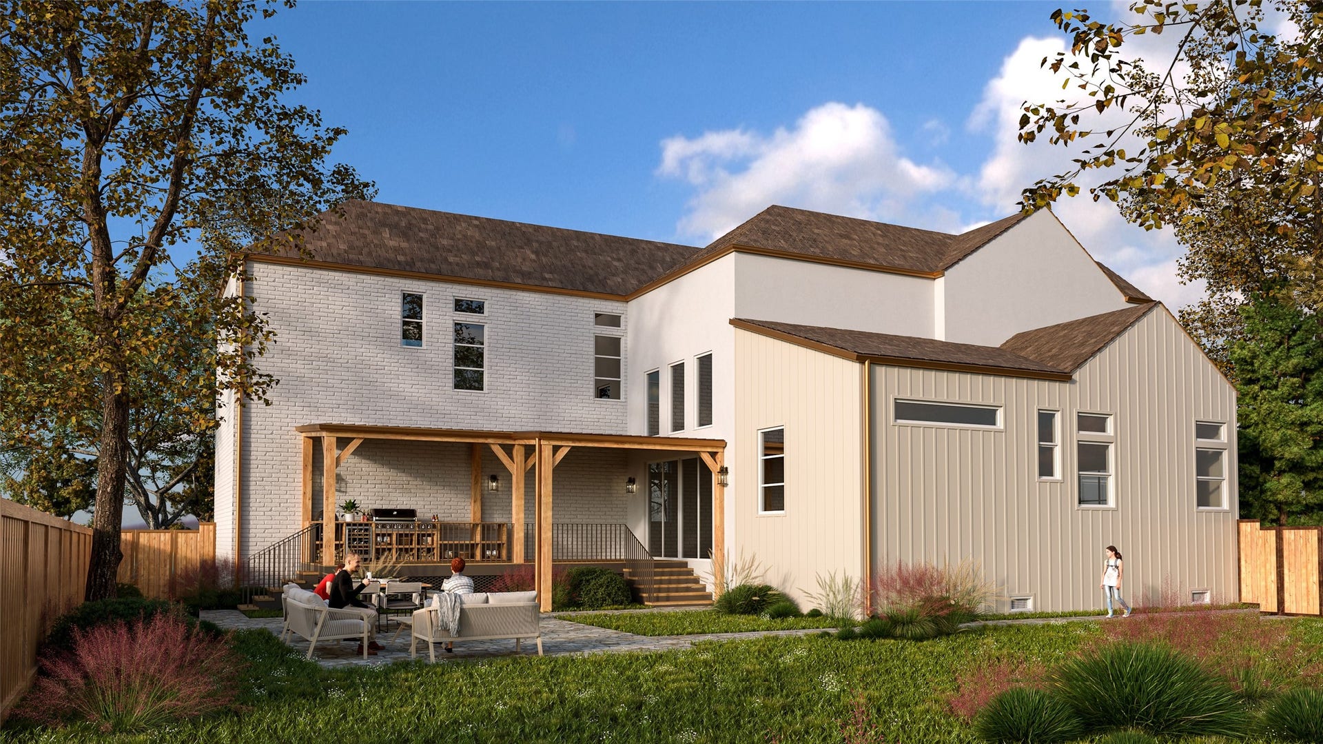5535 Birdwood Road, Houston, TX 77096 Back Exterior Rendering